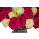 Kytice růžových a bílých růží